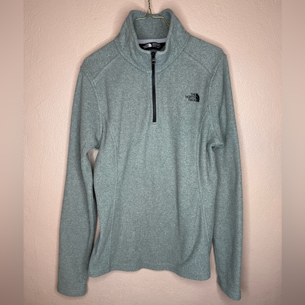 The North Face 1/4 Zip Gray & Black Fleece Lightweight Women’s XS Cozy Casual